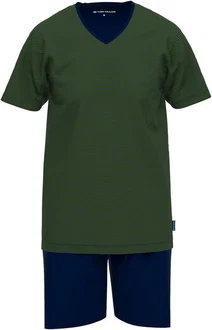 TOM TAILOR Pyjama Schlafanzug Dunkelgrün/Grün/Dunkelblau/Khaki