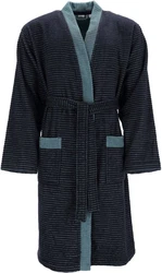 Esprit Herrenbademantel Double Stripe Dunkelblau/Hellblau/Grau/Blau