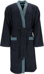 Esprit Herrenbademantel Double Stripe Dunkelblau/Hellblau/Grau/Blau