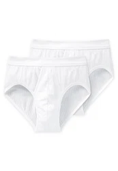 Schiesser Slip Authentic mit Eingriff Weiß/Creme/Braun