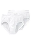 Schiesser Slip Authentic mit Eingriff Weiß/Creme/Braun