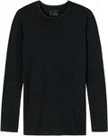 Schiesser Unterhemd Langarmshirt 95/5 mit Rundhalsausschnitt Dunkelblau/Schwarz