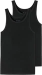 Schiesser Unterhemd 95/5 2er-Pack Schwarz/Dunkelgrau