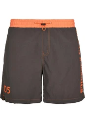 URBAN CLASSICS UC Logo Swim Shorts Orange/Dunkelgrau/Khaki