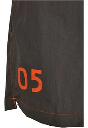 URBAN CLASSICS UC Logo Swim Shorts Orange/Dunkelgrau/Khaki