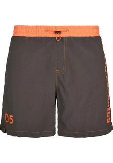 URBAN CLASSICS UC Logo Swim Shorts Orange/Dunkelgrau/Khaki