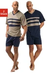 Le Jogger Pyjama Packung 2 Stück Dunkelblau/Beige/Blau/Hellblau
