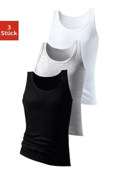 H.I.S Unterhemd Doppelripp Tanktop (3-St) 