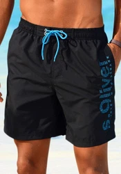 s.Oliver Badeshorts Logoprint Blau/Schwarz/Türkis