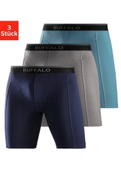 Buffalo Boxer in langer Form  aquablau/grau/navy