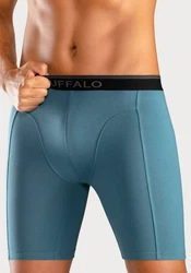 Buffalo Boxer in langer Form  aquablau/grau/navy