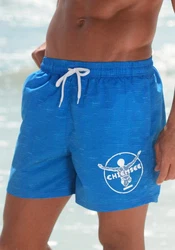 Chiemsee Badeshorts mit Logodruck Blau/Hellblau