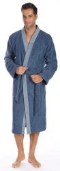 Egeria Herrenbademantel Bruno Blau/Grau/Hellblau