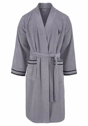 Bruno Banani Herrenbademantel Roy Grau/Hellgrau/Dunkelgrau/Dunkelblau