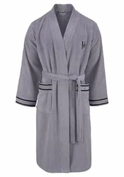 Bruno Banani Herrenbademantel Roy Grau/Hellgrau/Dunkelgrau/Dunkelblau
