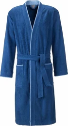 Herrenbademantel Nico, ideal fr Sauna & Spa, Hotelbademantel, Morgenmantel, Langform, Walkfrottee, Kimono-Kragen, Grtel, mit Kimono-Kragen, farblich abgesetzte Paspelierung