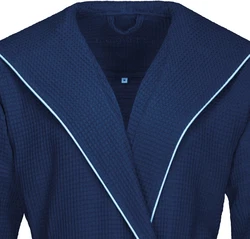bugatti Herrenbademantel Tizian Dunkelblau/Blau