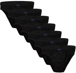 BRUBAKER Slip Herren Unterhose aus Baumwolle Schwarz/Dunkelblau/Lila