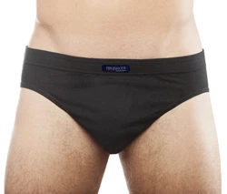 BRUBAKER Slip Herren Unterhose aus Baumwolle Schwarz/Dunkelblau/Lila
