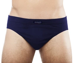 BRUBAKER Slip Herren Unterhose aus Baumwolle Dunkelblau