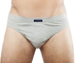 BRUBAKER Slip Herren Unterhose aus Baumwolle Grau