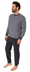 Trend by Normann Pyjama Herren Schlafanzug Dunkelblau/Grau/Dunkelgrau