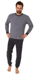 Trend by Normann Pyjama Herren Schlafanzug Dunkelblau/Grau/Dunkelgrau