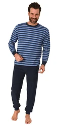 Trend by Normann Pyjama Herren Schlafanzug Dunkelblau/Blau/Hellblau/Lila