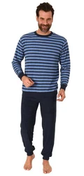 Trend by Normann Pyjama Herren Schlafanzug Dunkelblau/Blau/Hellblau/Lila