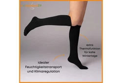 sockenkauf24 Kniestrümpfe 4 Paar Herren Thermostrümpfe mit Innenfrottee Winterstrümpfe (22350) Anthrazit/Schwarz (22350)