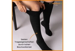 sockenkauf24 Kniestrümpfe 4 Paar Herren Thermostrümpfe mit Innenfrottee Winterstrümpfe (22350) Schwarz (22350)
