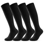 sockenkauf24 Kniestrümpfe 4 Paar Herren Thermostrümpfe mit Innenfrottee Winterstrümpfe (22350) Schwarz (22350)