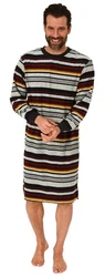 Normann Pyjama Herren Nachthemd  Dunkelrot/Bordeaux/Mischfarben/Grau/Creme
