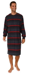 Pyjama Edel aussehendes Herren Frottee Nachthemd langarm mit Bndchen