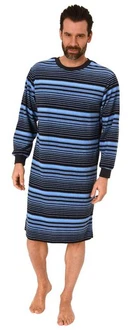 Normann Herren Pyjama Nachthemd Blau/Dunkelblau/Lila
