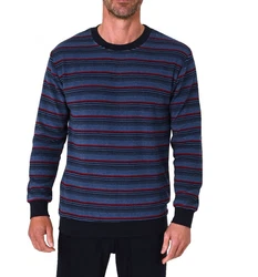 Normann Pyjama Herren langarm Frottee Schlafanzug Dunkelblau/Rot/Lila/Blau
