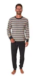 Normann Pyjama Herren langarm Frottee Schlafanzug Mischfarben/Rot/Orange/Beige/Gelb/Dunkelblau/Grün/Schwarz