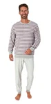 Normann Pyjama Herren langarm Frottee Schlafanzug Grau/Rot/Lila/Rosa