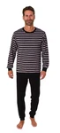 Normann Pyjama Herren langarm Frottee Schlafanzug Dunkelblau/Rot Normann Pyjama Herren langarm Frottee Schlafanzug Dunkelblau/Rot