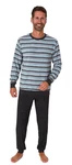 Normann Pyjama Herren langarm Frottee Schlafanzug Hellblau/Blau/Grau Normann Pyjama Herren langarm Frottee Schlafanzug Hellblau/Blau/Grau