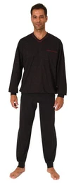 Pyjama Herren Pyjama langarm mit Bndchen in eleganten Minimalprint