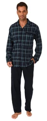 Normann Pyjama Herren Schlafanzug Blau/Rot