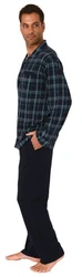 Normann Pyjama Herren Schlafanzug Blau/Rot