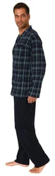 Normann Pyjama Herren Schlafanzug Blau/Rot