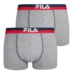 FILA Herren Boxer Shorts - Vorteilspack Logobund Urban Cotton Stretch Grau