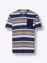Sieh an! Schlafanzug Shirt Dunkelblau/Mischfarben/Hellblau/Rot
