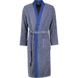 Caw Herrenbademantel Streifen 2843 Kimono Velours, Kimono, 100% Baumwolle, extraleicht