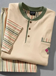 Comte Schlafanzug Shorty Beige/Khaki