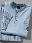 Comte Schlafanzug Shorty Hellblau/Blau/Grau