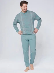 Normann Schlafanzug Hellblau/Hellgrün/Grün/Türkis